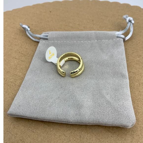 Loren Stewart Deux Open Band Gold Plated Brass Rings Size 7 NWT $150 MSRP - Picture 5 of 5